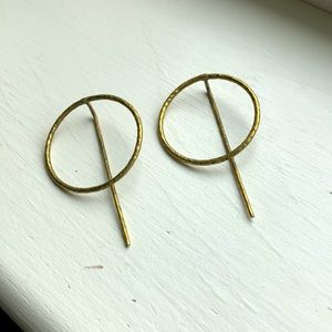 FREE w/ Purchase - Hammered Brass Minimalist Earrings